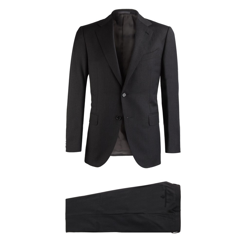HENRY SARTORIAL X CARUSO Norma Single Breasted Wool Suit for Men - Premium Black Business Suit | Perfect for Office, Weddings & Formal Events