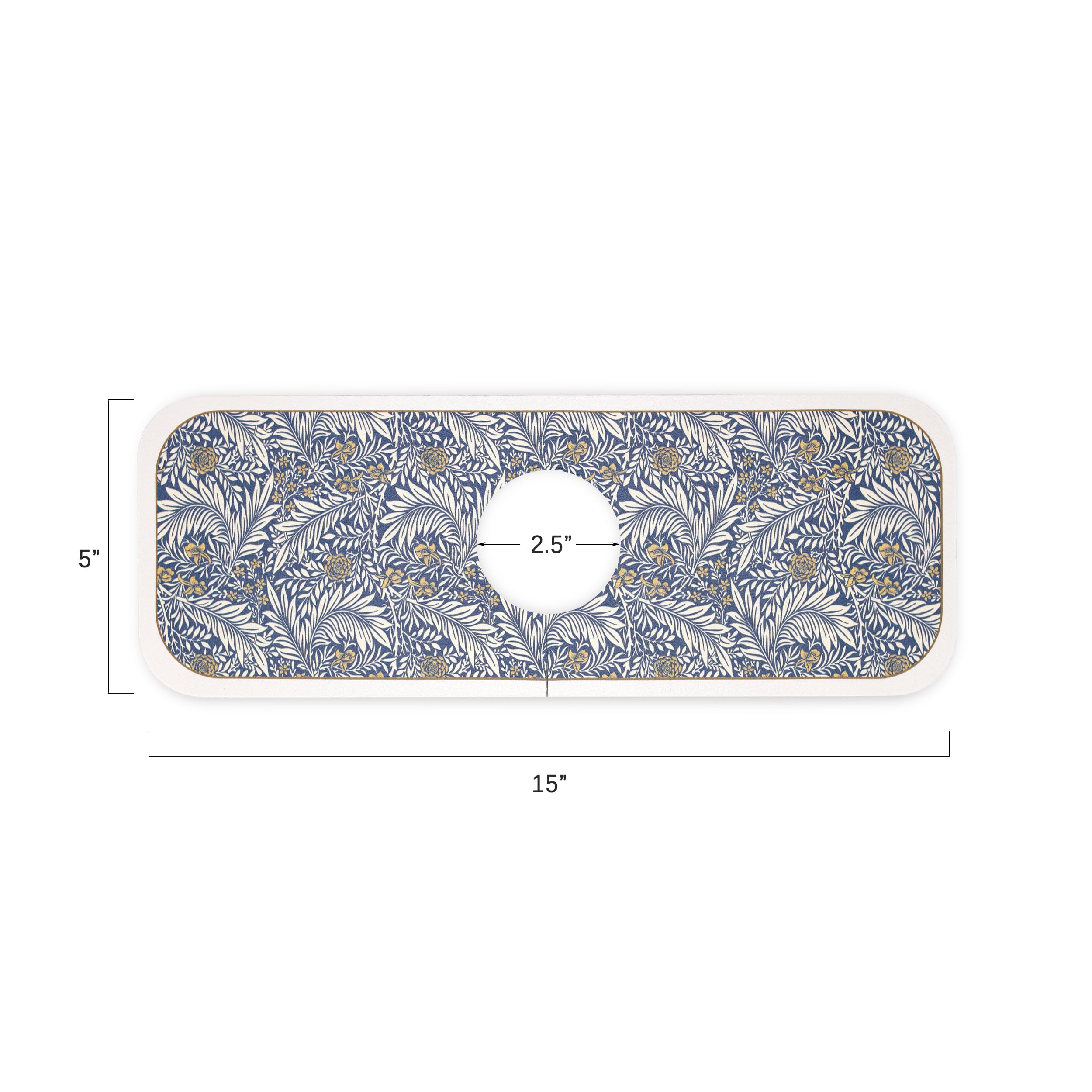 FerdY 2-Pack Splash Guard for Kitchen Sink Faucet | 15x5 Inch Absorbent Fast Drying Mat | Drip Catcher Pad for Bathroom & Bar Sink | Washable, Spillproof & Easy Care Leaf Pattern | Perfect for Preventing Water Splashes & Keeping Countertops Dry