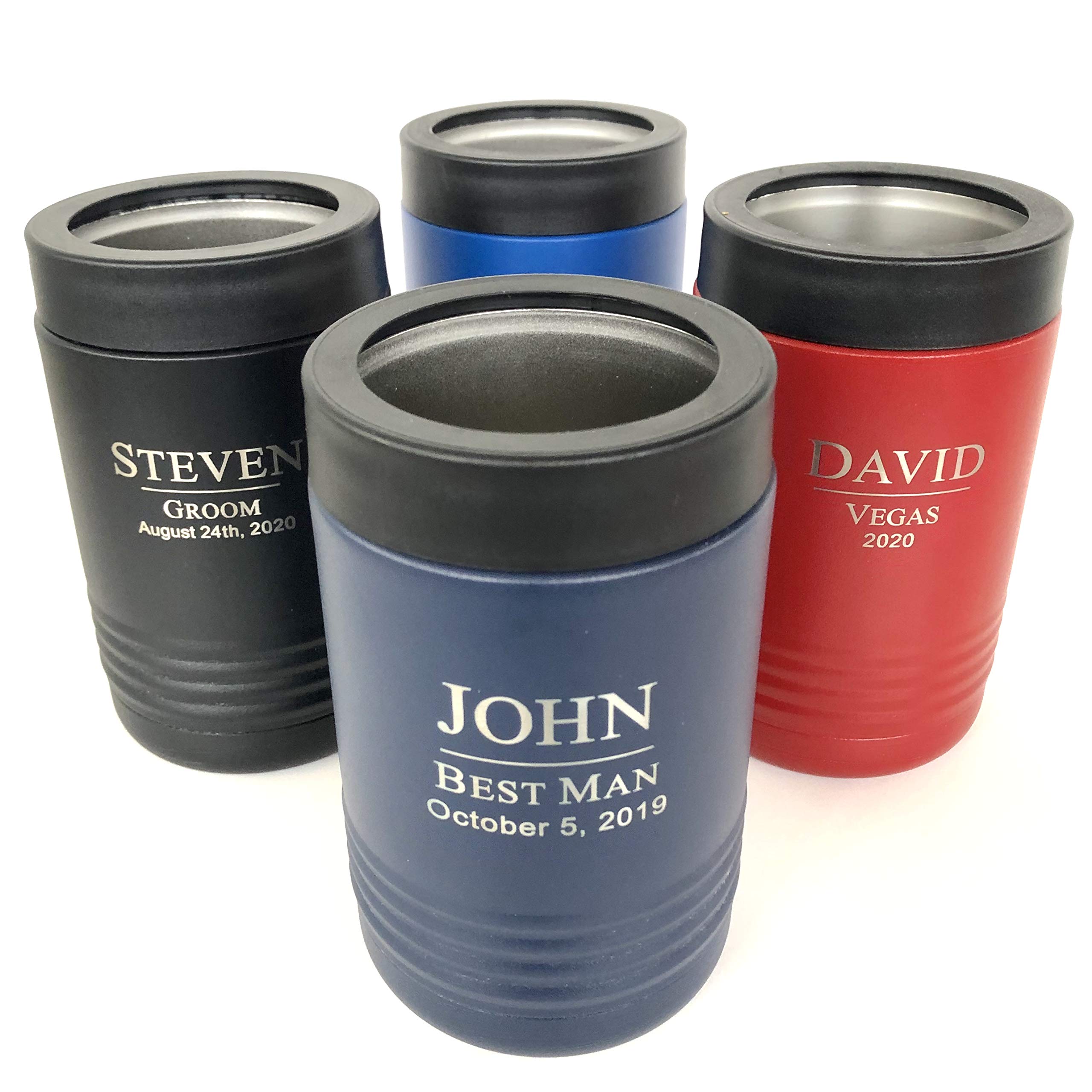 Personalized Insulated Can Cooler - Red for Outdoor & Parties