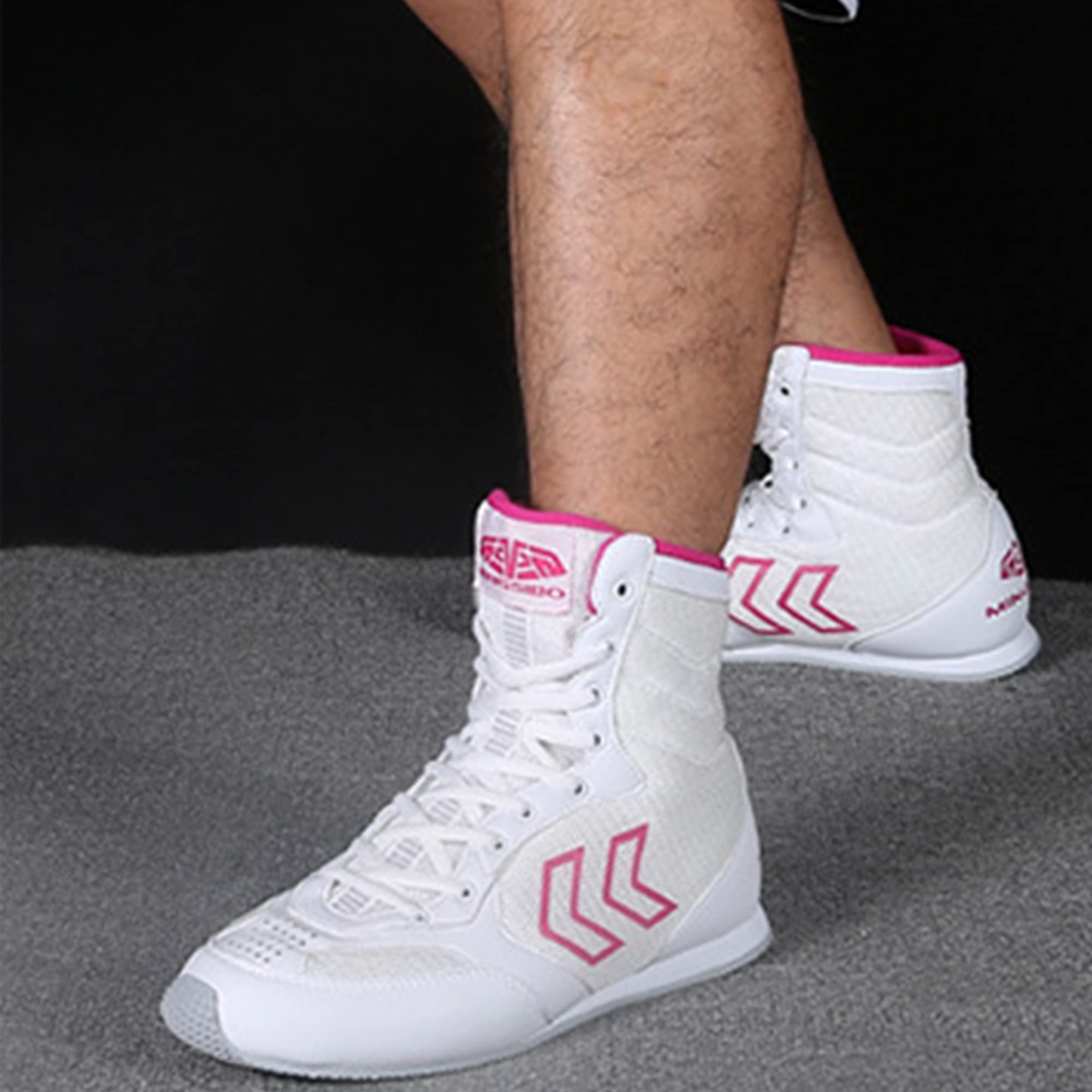 CHENPENG Men's Wrestling Boxing Shoes - Non-Slip Breathable Fighting Speed Boots for Squat Training & Gym Workouts - White Size 8.5 | Perfect for MMA, Boxing Practice & Weightlifting