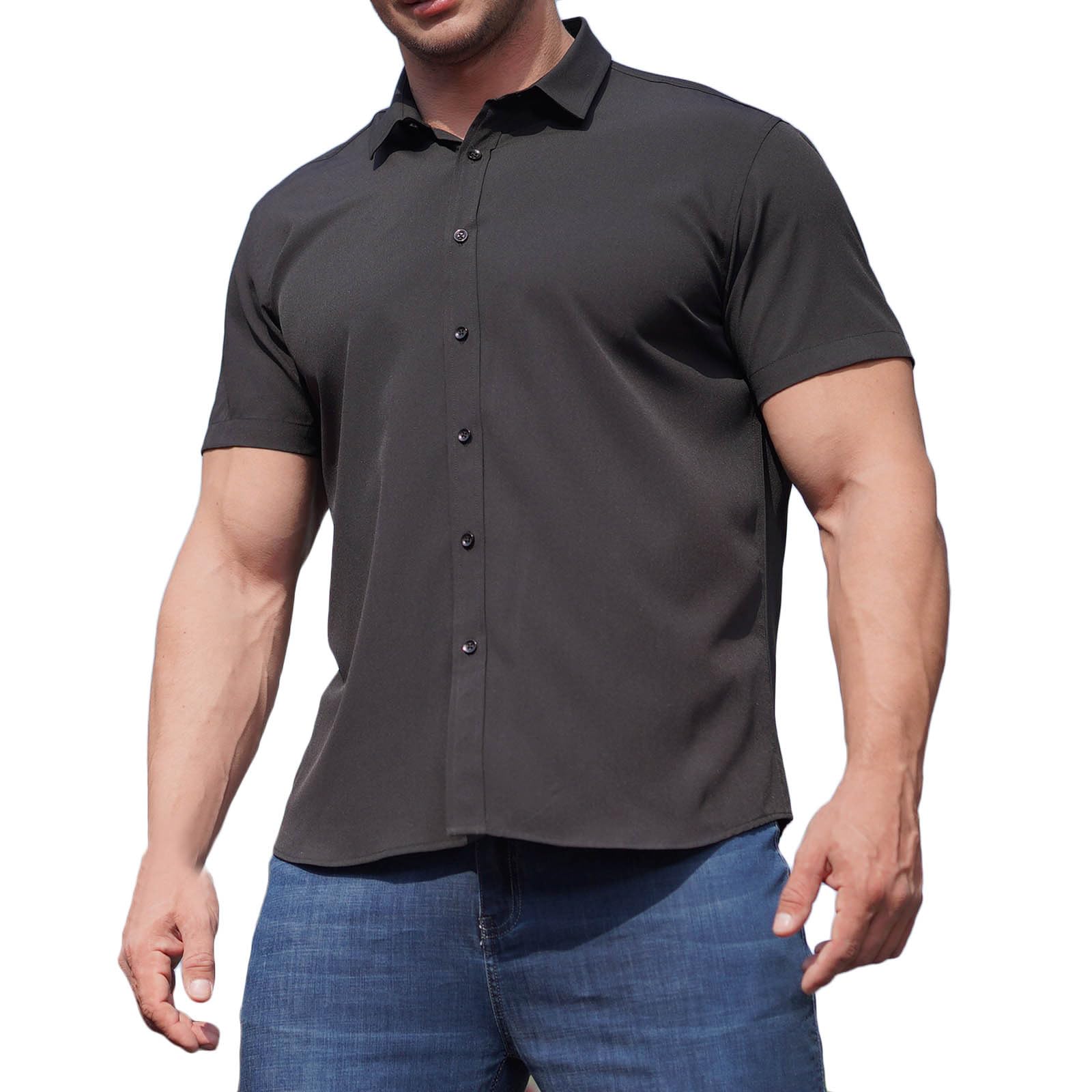 Men's Short Sleeve Button Down Dress Shirts - Wrinkle Free Business Casual Work Shirts for Summer 2024 | Office Wear & Smart Casual Outfits