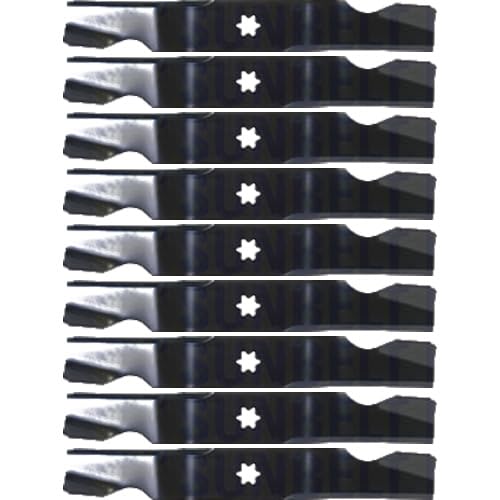 (9 Pack) Premium Medium Lift Notched Replacement XHT Lawn Mower Blades - Fits Oregon 198-086 | 17.9