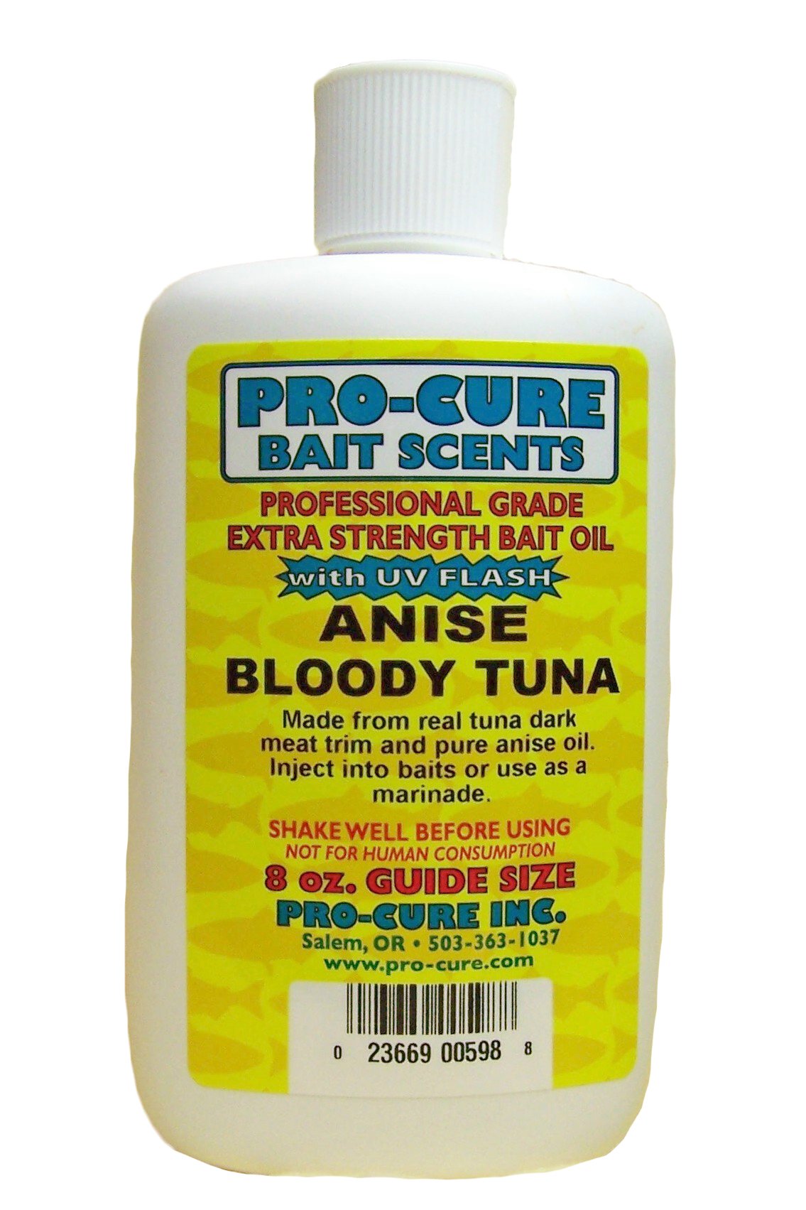 Pro-Cure Anise Bloody Tuna Bait Oil - 8oz Fishing Attractant for Saltwater & Freshwater - Perfect for Trolling, Casting & Ice Fishing
