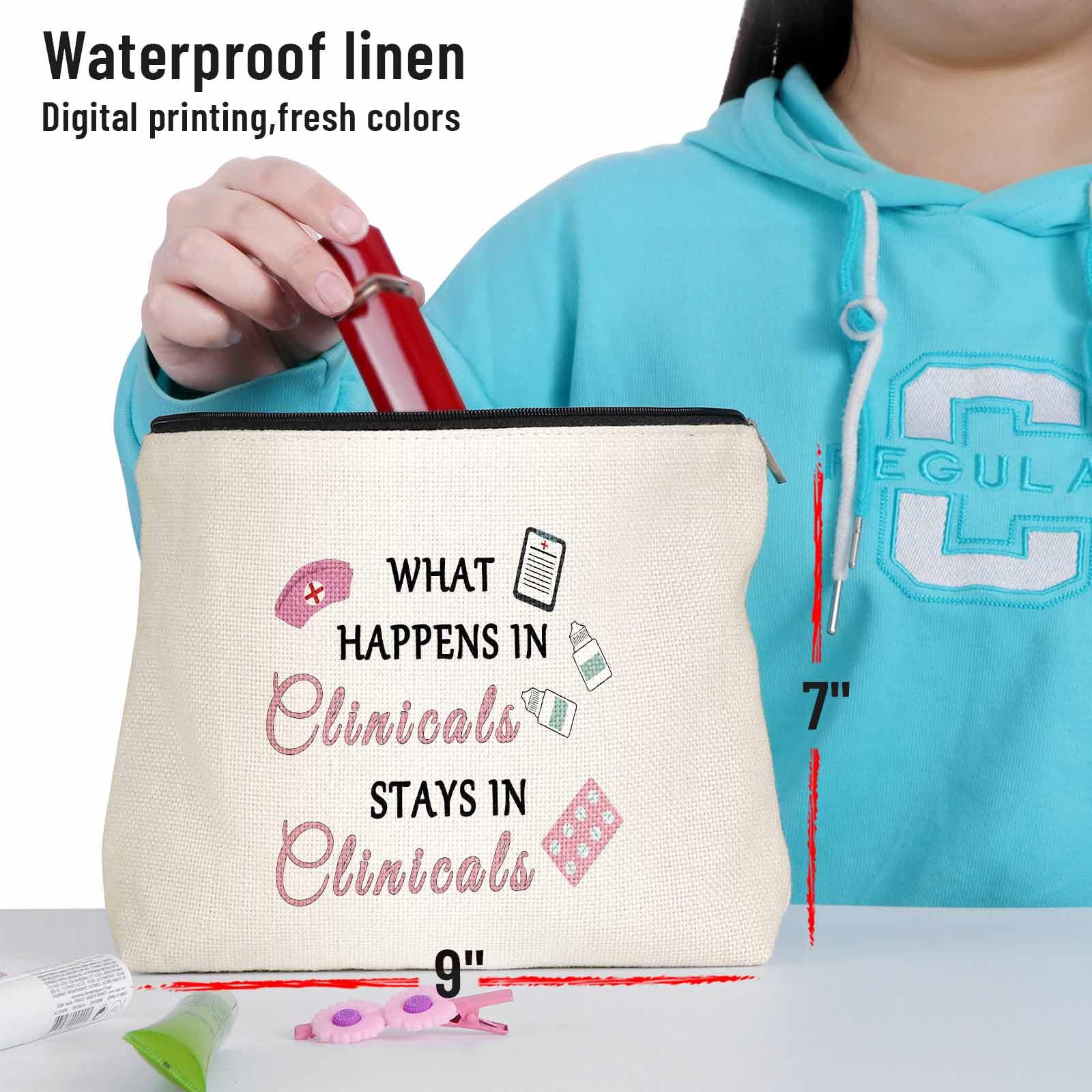 Trendy Christmas & Thanksgiving Gifts for Women - Cute Travel Zipper Pouch Cosmetic Bag - Unique Gift Ideas for Her - Perfect for Makeup Storage & Travel Essentials