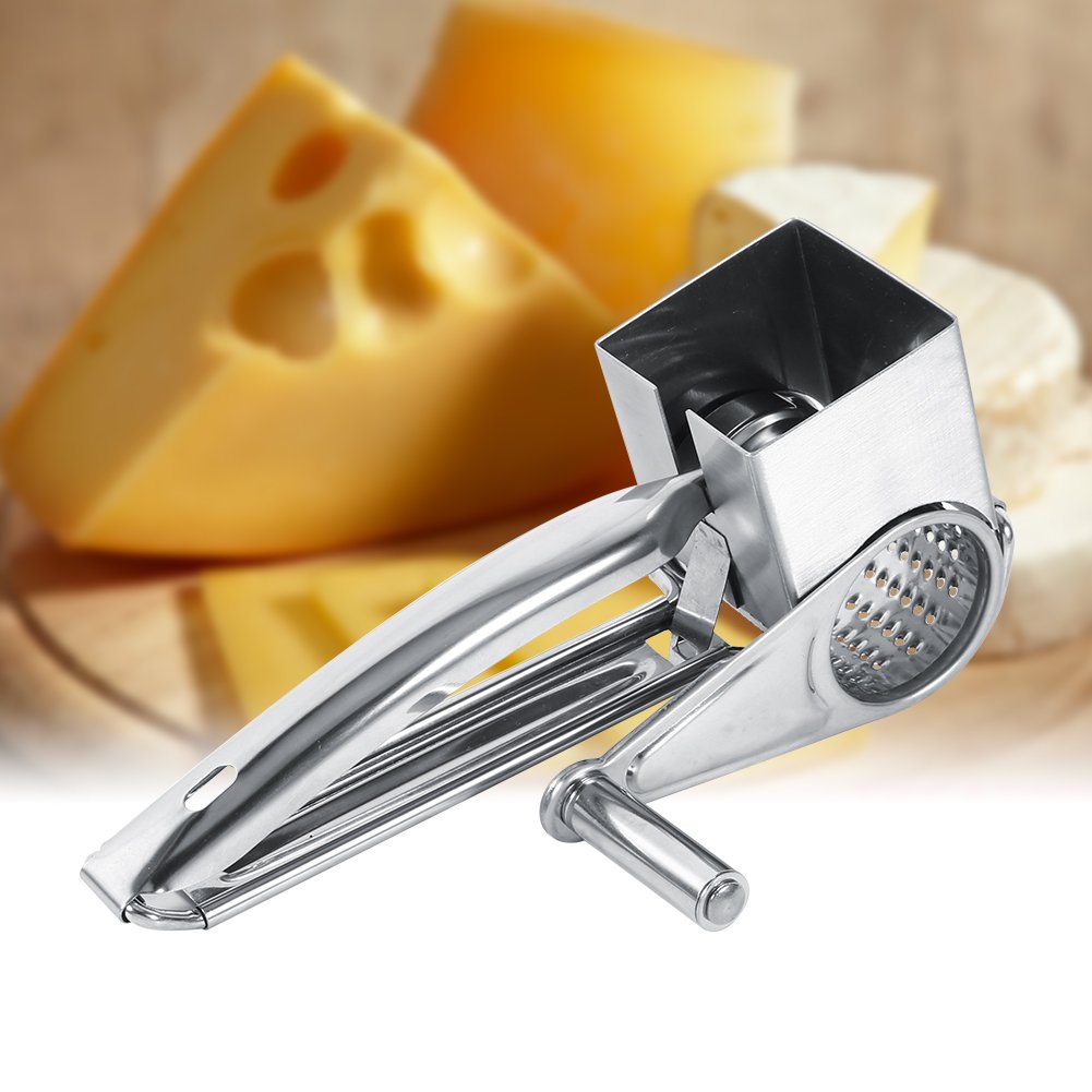 Premium Stainless Steel Rotary Cheese Grater - Multipurpose Kitchen Tool for Shredding Cheese, Vegetables & Chocolate | Perfect for Pasta, Pizza, Salads & Baking