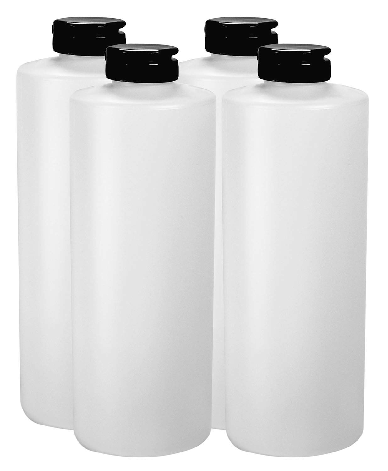 Premium 32 oz Plastic Condiment Squeeze Bottles with Black Flip Top Hinged Caps - Bulk Set of 96 Empty Food-Grade Dispensing Containers for Sauces, Dressings, Oils - Perfect for Restaurants, Catering & Home Kitchens