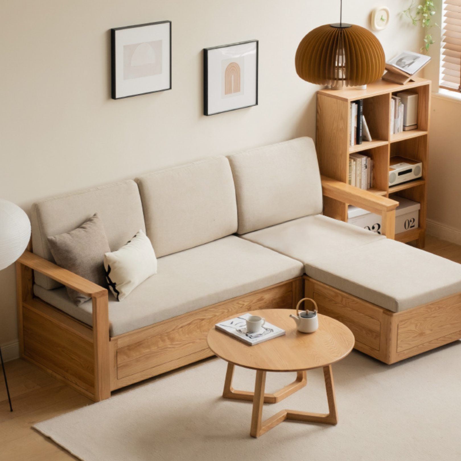 Solid Oak Wood Storage Box for Sofa - Organize Living Room, Bedroom, or Office with Stylish Wooden Storage Solution