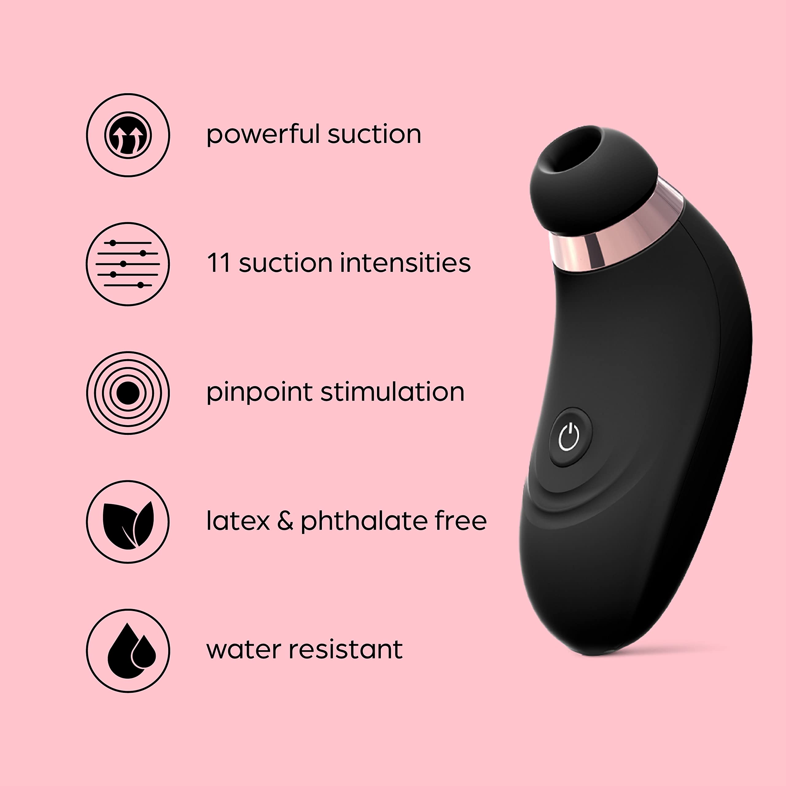 Premium Clitoral Suction Stimulator & Vibrator for Women - Black | Powerful G-Spot & Clit Massager | Enhance Intimacy & Solo Pleasure | Waterproof & Rechargeable Adult Toy
