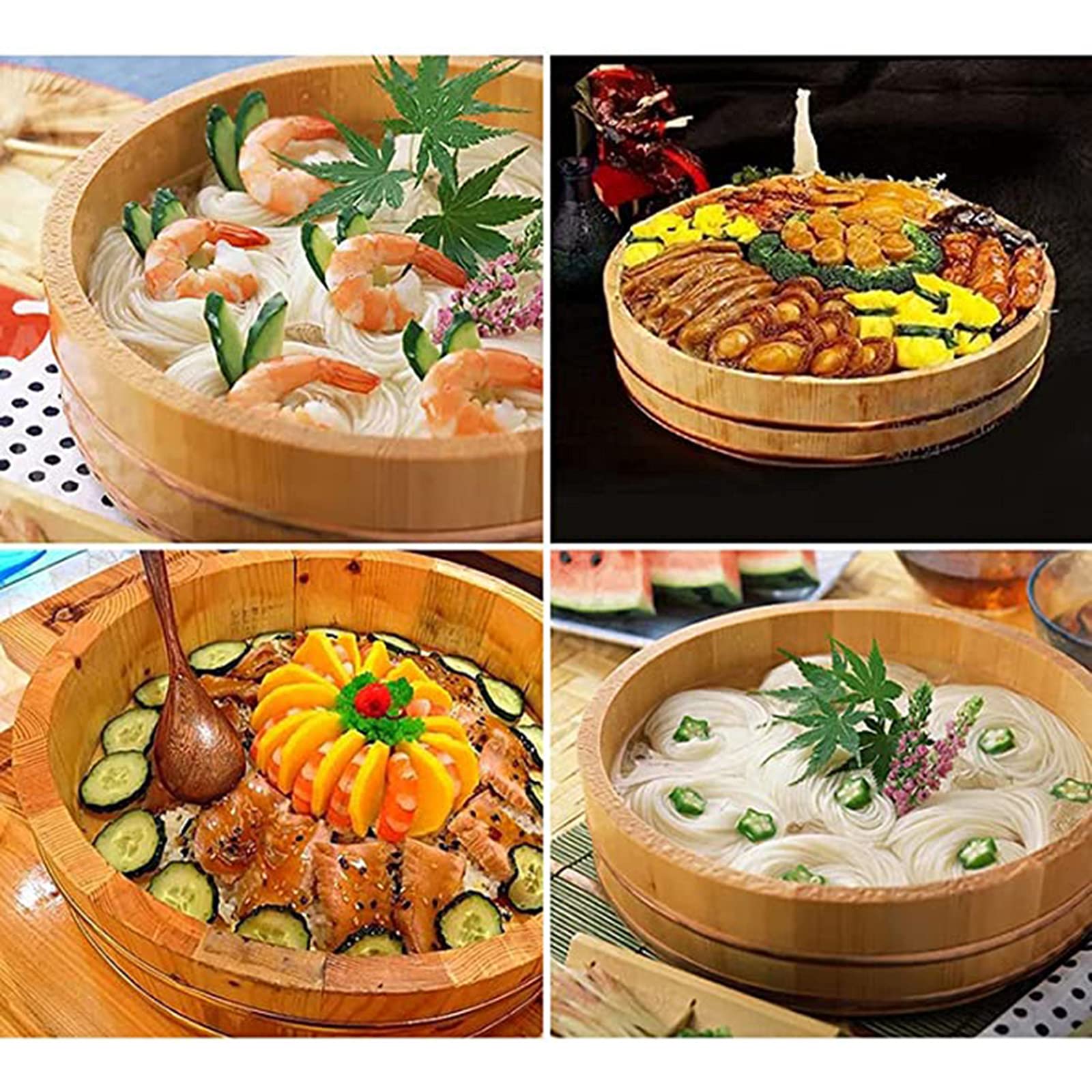 Premium Wooden Sushi Oke Rice Mixing Tub - 19