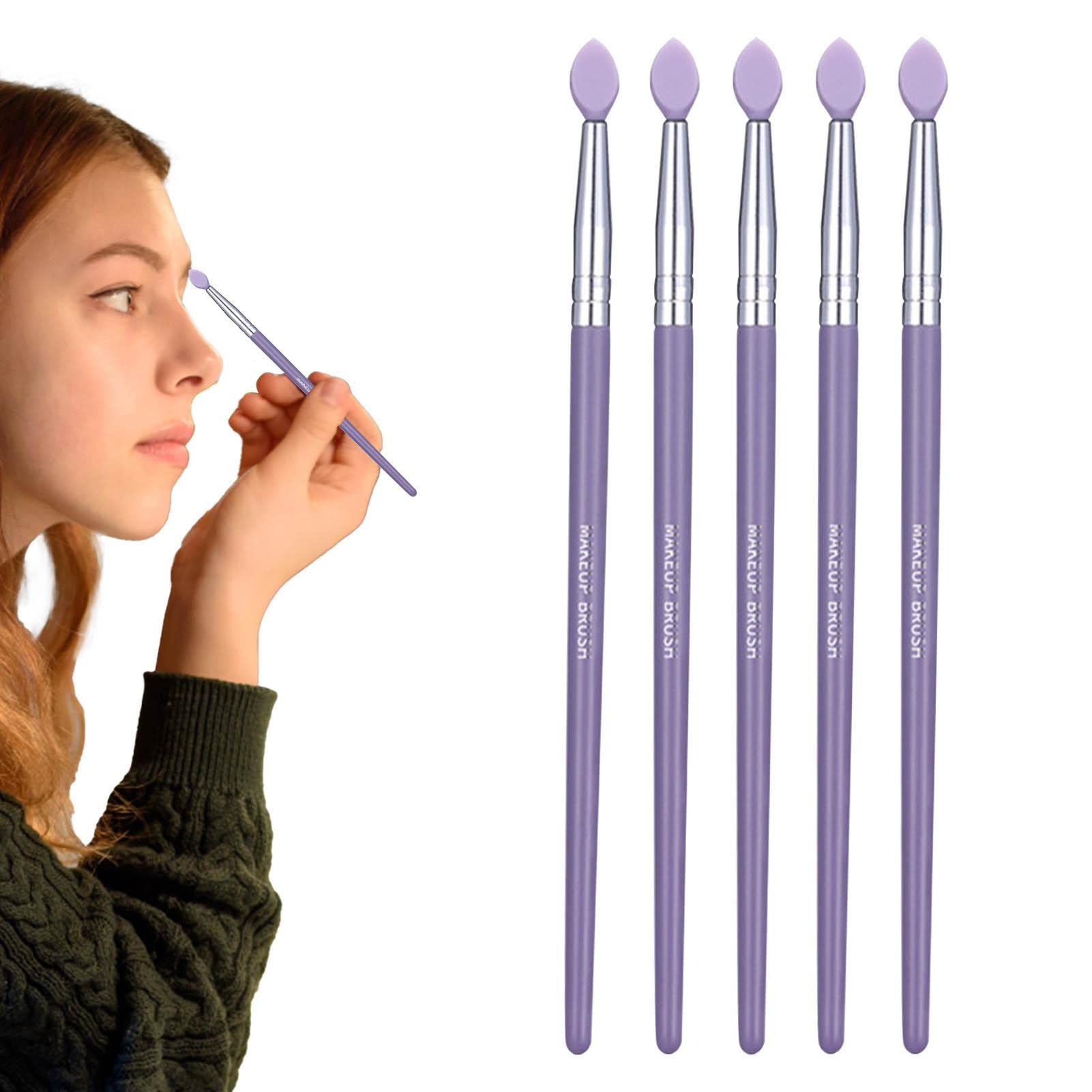 Reusable Silicone Lipstick Applicator & Flat Lip Makeup Brush Set - Perfect for Cream Lipstick, Lip Blurring Film & Eyeshadow Application | Professional Beauty Tools for Precise Lip Makeup & Smooth Blending