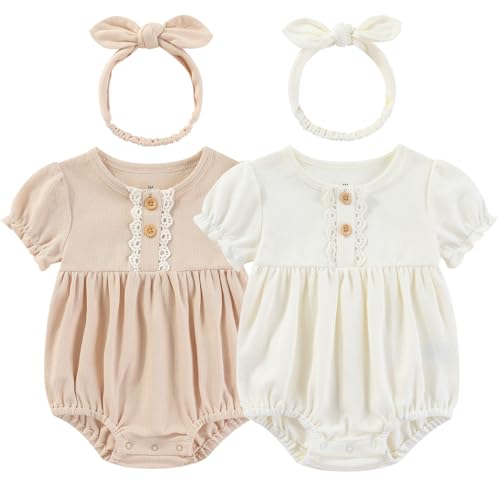 Pink/Beige Short-sleeved Bodysuit