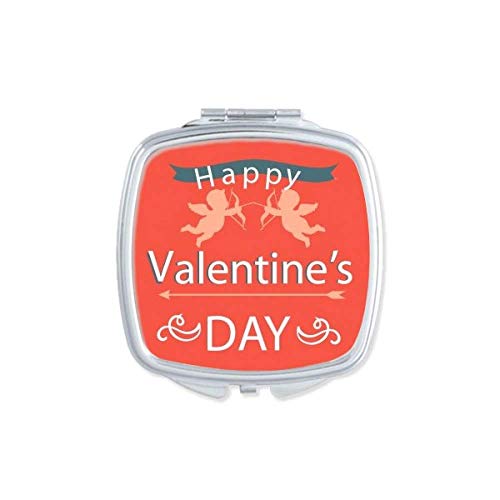 DIYthinker Happy Valentine's Day Angels Love Mirror - Portable Compact Pocket Makeup Mirror with Double Sided Glass - Perfect for Travel, Purse & Gift Giving