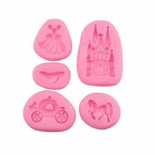 5-Piece Miniature Princess Silicone Mold Set for Cake Decorating - Bakell® | Perfect for DIY Cupcakes, Fondant, Chocolate & Resin Crafts