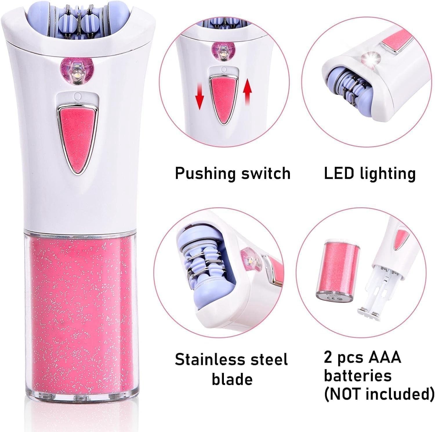 Professional Facial & Body Epilator for Women - Painless Hair Removal for Face, Legs & Skin | Gentle Electric Epilator for Smooth Skin at Home or Travel