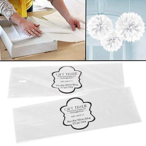 100 Sheets Premium White Tissue Paper by Black Duck - Bulk Pack for Gift Wrapping, Crafts & Party Decorations