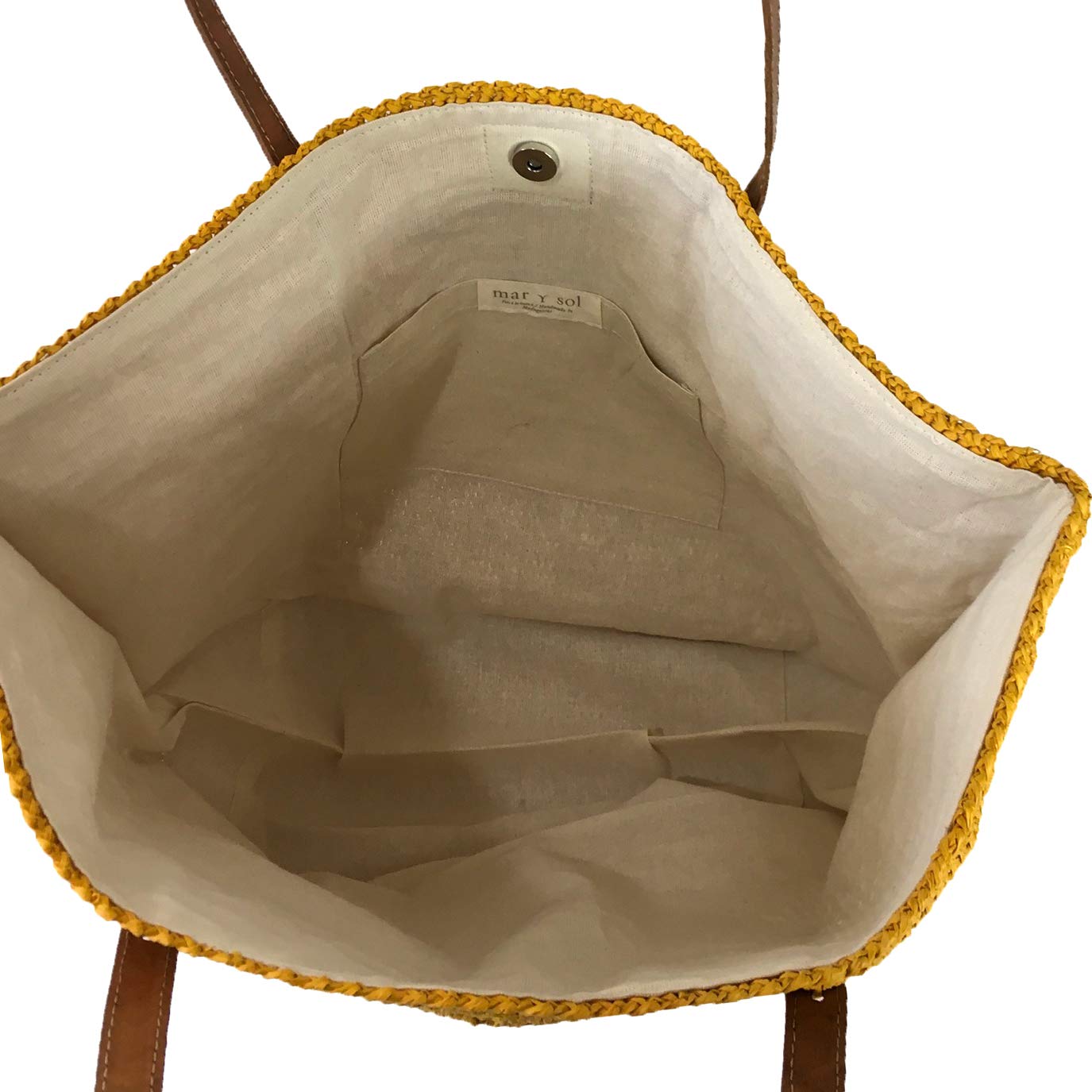 Portland Crocheted Raffia Tote Bag - Handmade Sunflower Design Beach Bag for Women, Perfect for Summer Outings, Picnics, and Shopping