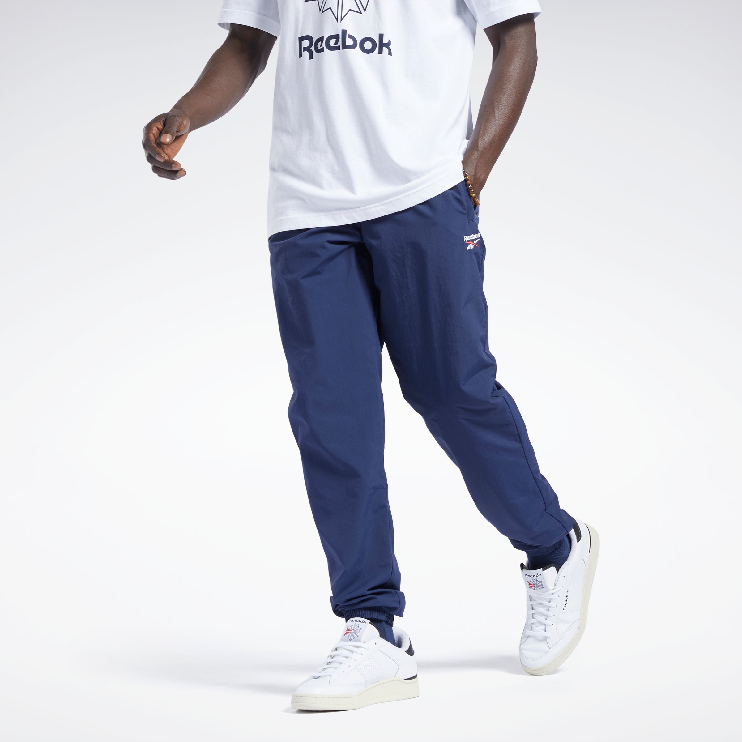 Classic Vector Track Pants for Men - Comfortable Athletic Joggers with Elastic Waistband & Side Pockets - Navy Blue Casual Workout Pants for Running, Gym, and Lounge Wear