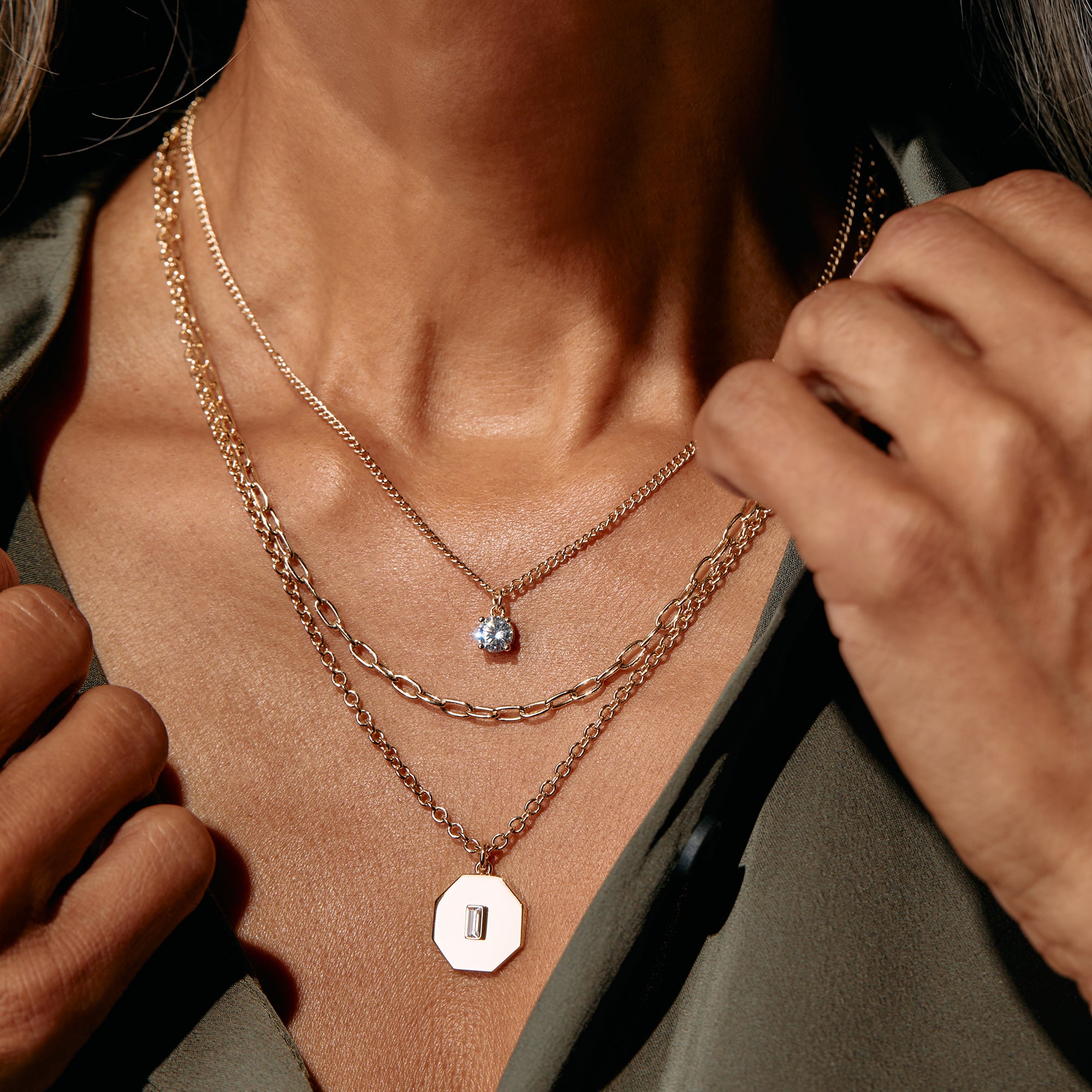 Elegant Crystal & Chain Layered Necklace for Women - Dainty Layering Jewelry for Everyday Wear, Date Night & Special Occasions