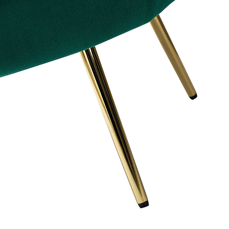 Evelia Velvet Scalloped Barrel Chair - Luxurious Velvet Accent Chair with Curved Back for Living Room, Bedroom & Office - Perfect for Reading Nook, Lounge Area or Home Decor