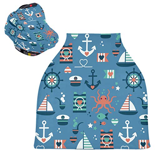 Soft & Cute Baby Car Seat Cover - Universal Fit, Multi-Use Nursing Scarf & Car Seat Canopy | Perfect Baby Shower Gift for Newborns & Infants | Ideal for Travel, Breastfeeding & Outdoor Protection