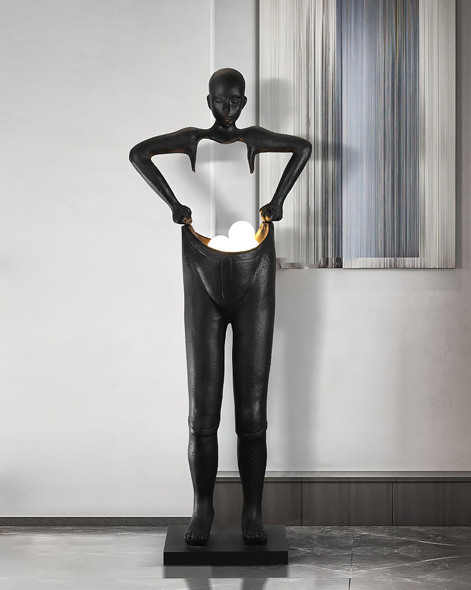 Modern Carrier Sculpture Floor Lamp - Adjustable LED Standing Light for Living Room, Bedroom & Office - Elegant Home Decor & Ambient Lighting