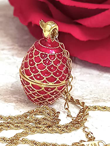 ruby faberge egg locket set