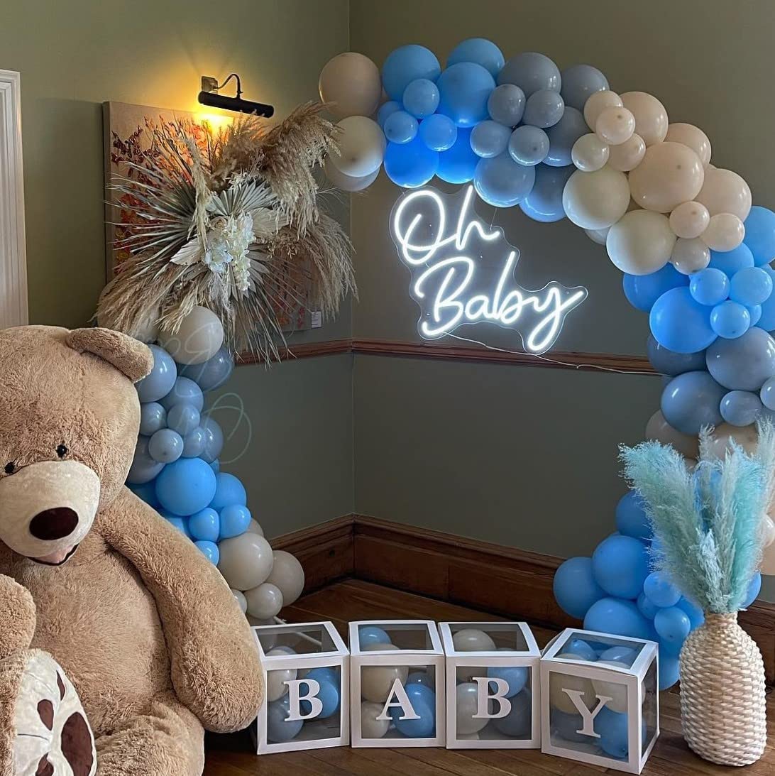Oh Baby Neon Sign - 21.5x20 Inch Large LED Light Up Sign for Baby Shower Decor, Gender Reveal Party, Nursery Wall Decor & Birthday Backdrop - Perfect for Bedroom, Living Room & Event Decorations
