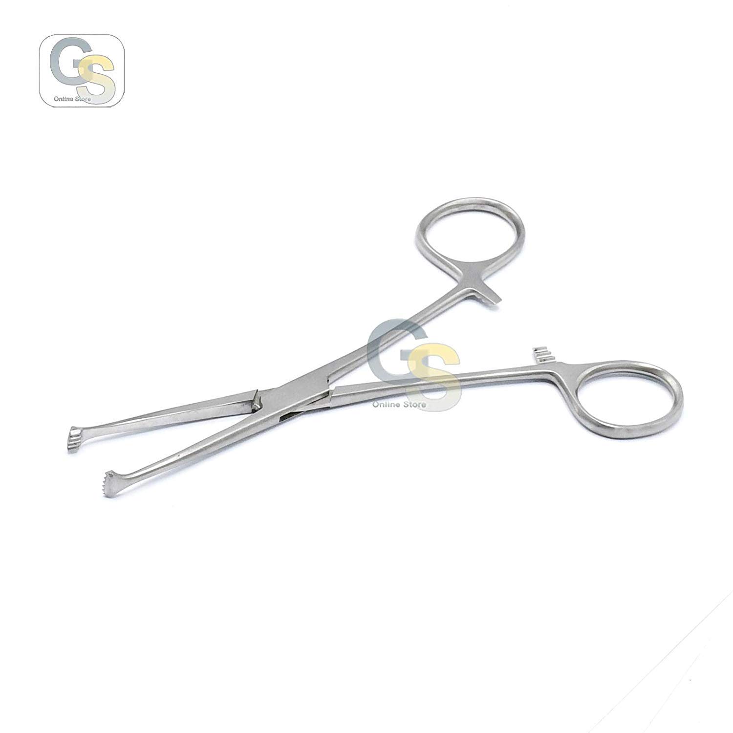 6 Packs Stainless Steel Allis Tissue Forceps with 4x5 Teeth, 6 Inch - Surgical Clamps for Medical, Veterinary, and First Aid Use