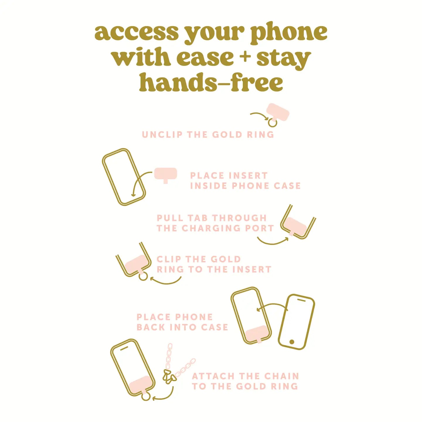 Hold The Phone Crossbody Chain in Midnight Black - Stylish Phone Strap for Hands-Free Convenience - Perfect for Travel, Shopping, and Everyday Use