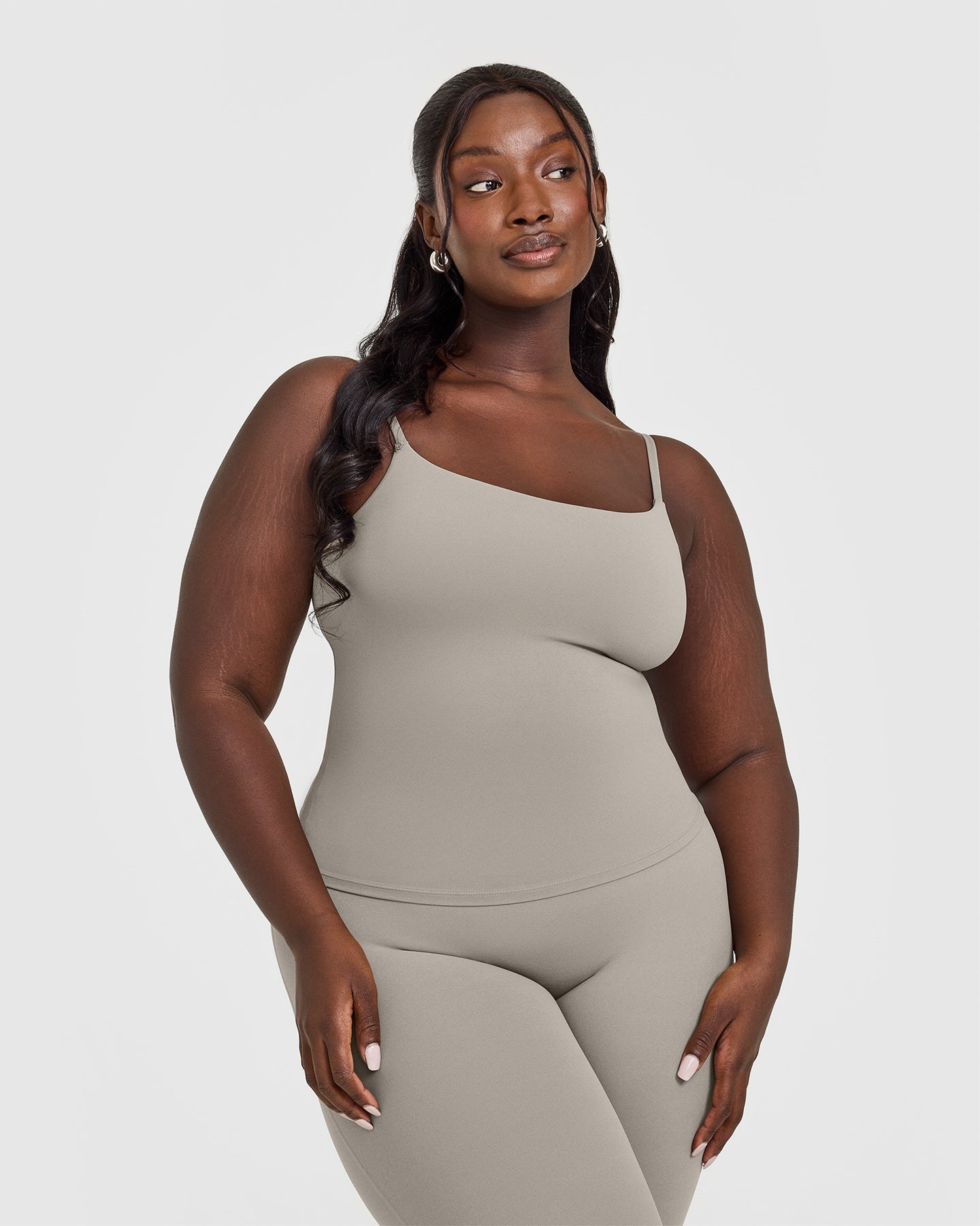 SoftMotion™ Strappy Vest with Built-in Bra Shelf | Warm Sand | Comfortable Layering for Yoga, Running & Casual Wear