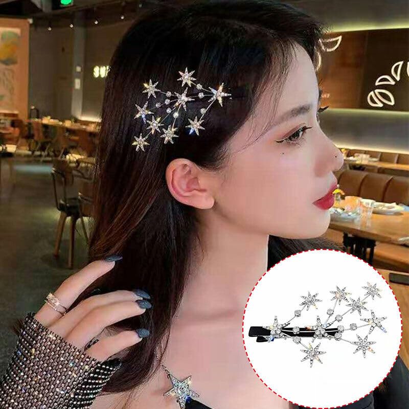 SIA VENDORS Matte Jaw Clips - Non-Slip Banana Claw Hair Clips for Women & Girls (4-Piece Set, Silver Star Leaf) | Perfect for School, Work, Parties & Everyday Hairstyling Accessories
