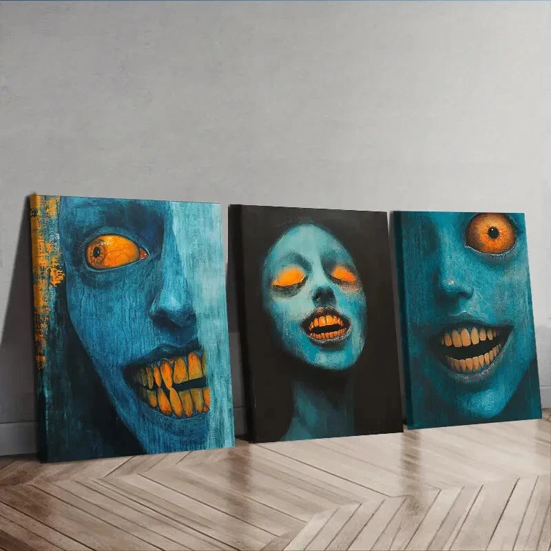 3-Piece Forest Demon Wall Art Set - Framed Canvas Prints 40x60cm (16x24in) | High-Quality Australian Made Wall Decor | Ready to Hang for Living Room, Bedroom & Office