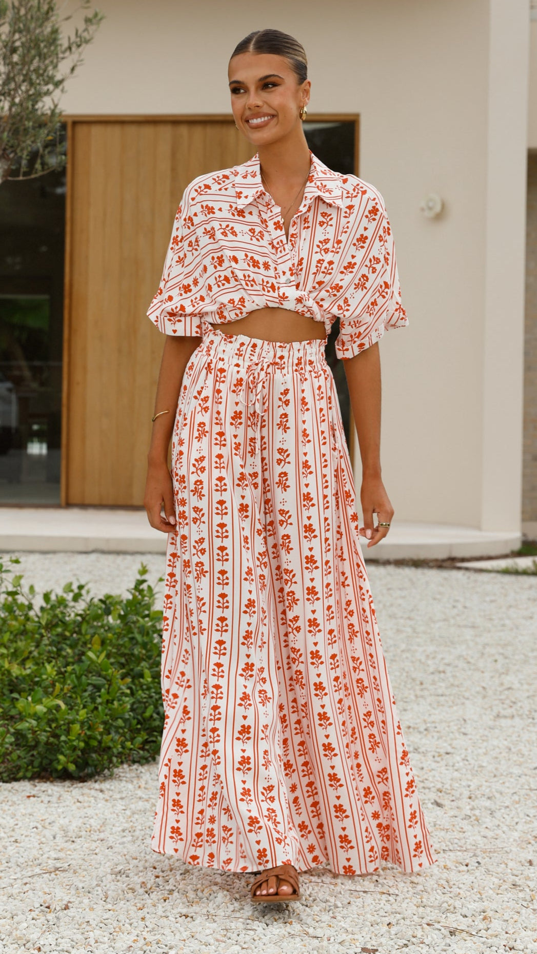 Avery Wide Leg Pants for Women - Floral Print High Waist Palazzo Pants - Comfortable Stretch Fabric for Casual Wear, Office, and Summer Outfits