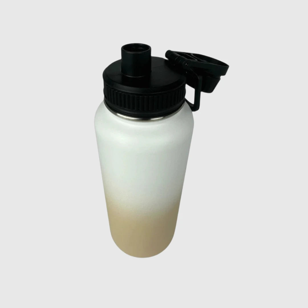 Pastel Beige Insulated Stainless Steel Water Bottle 32oz (950ml) - Keep Drinks Hot/Cold for Hours, Perfect for Hiking, Gym & Office Use