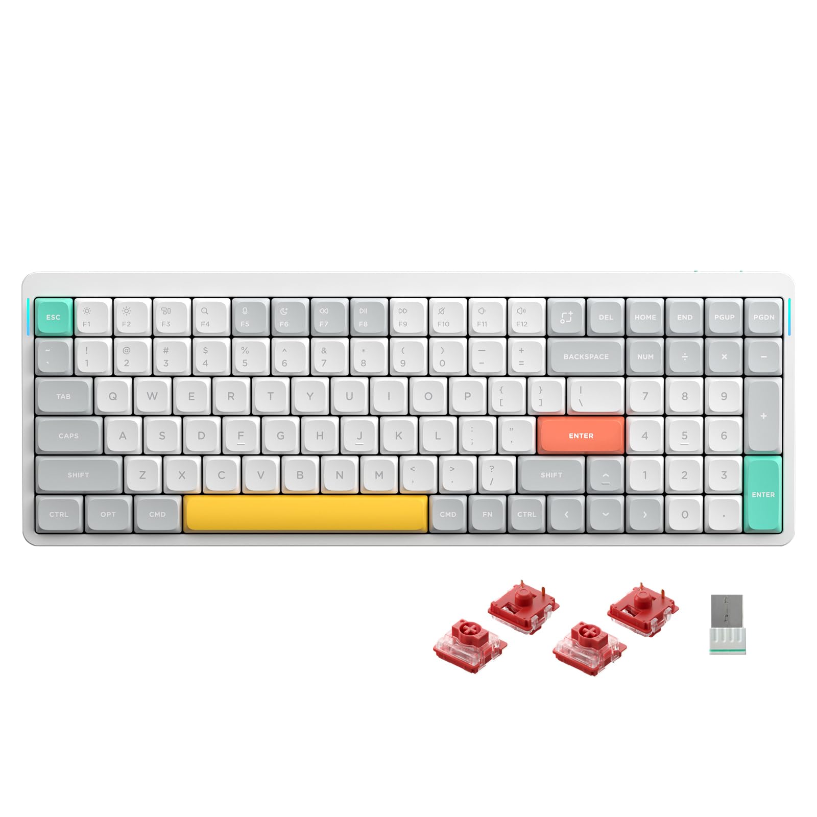 Nuphy Air96 V2 Wireless Mechanical Keyboard - Bluetooth 5.1, 2.4G, Wired for PC/Mac Gaming & Office