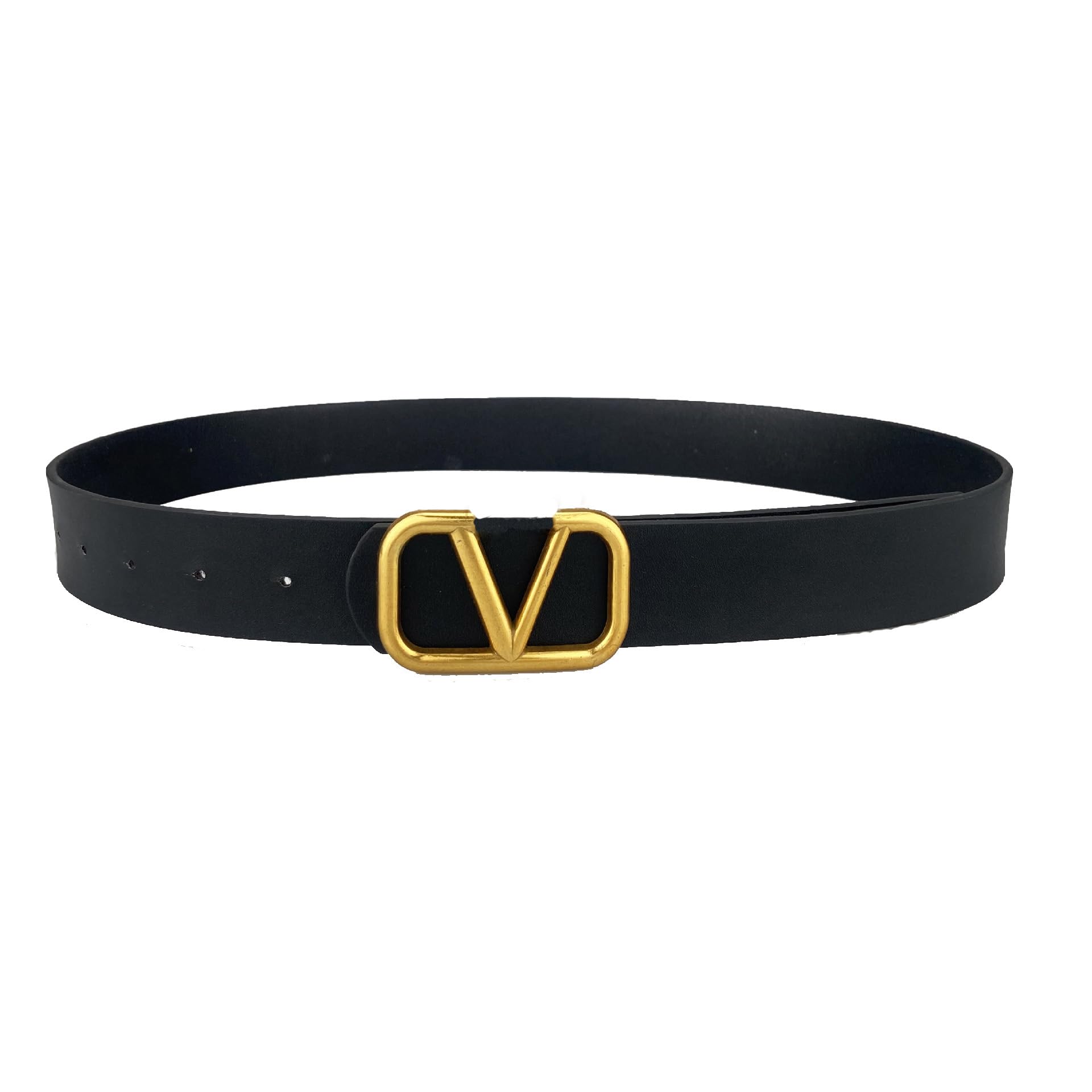 GURHFNN Women's Genuine Leather Belt 3.8cm Wide - Black Casual Fashion Belt with Metal Pin Buckle for Jeans, Pants, Dresses | Perfect for Office, Date Night & Everyday Wear