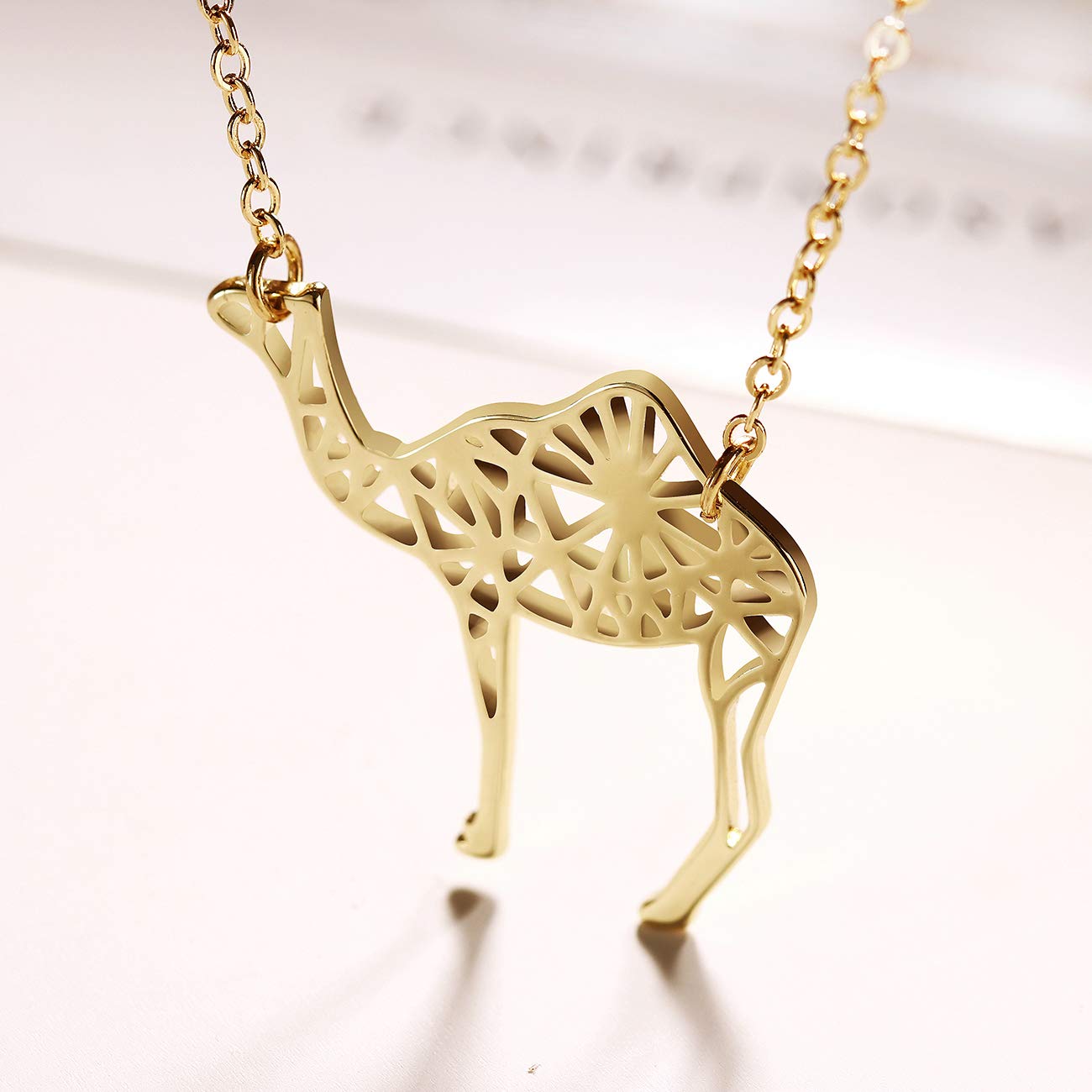 NOUMANDA Origami Camel Necklace - Elegant Hollow Animal Pendant Jewelry for Women | Perfect Gift for Fashion Lovers, Birthday & Anniversary