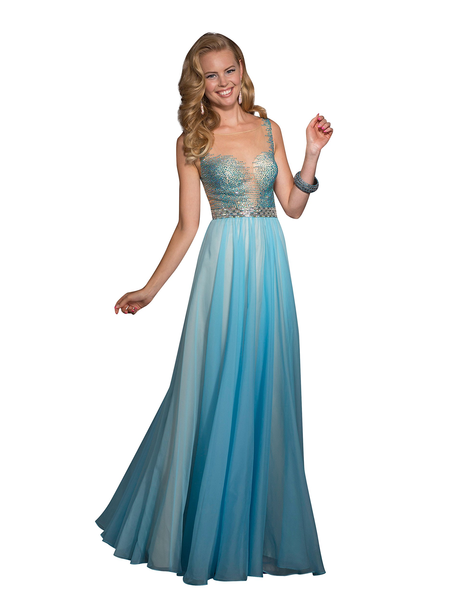 Clarisse Women's Sheer A-line Prom Dress 2596 - Elegant Formal Gown for Homecoming, Wedding, and Evening Party