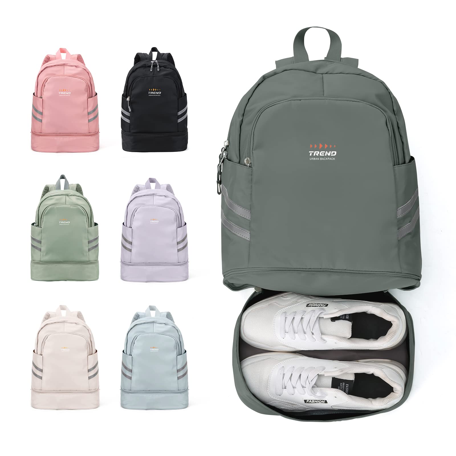 Coofay Women's Waterproof Small Gym Backpack with Shoe Compartment - Lightweight Travel & Sports Backpack for Workout, Yoga, Hiking & Daily Use