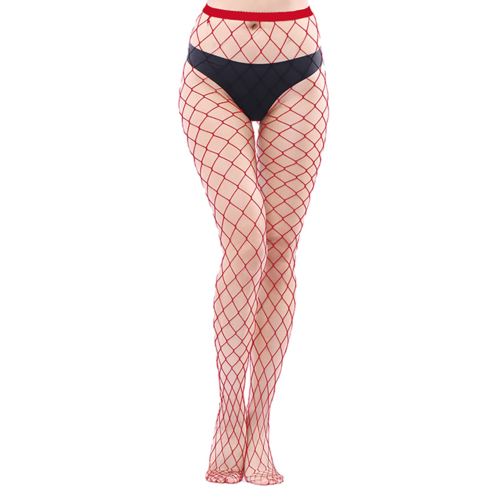 Sexy High Waist Fishnet Tights for Women - Adove Colored Elastic Fish Net Stockings | Perfect for Halloween, Cosplay & Night Out Outfits