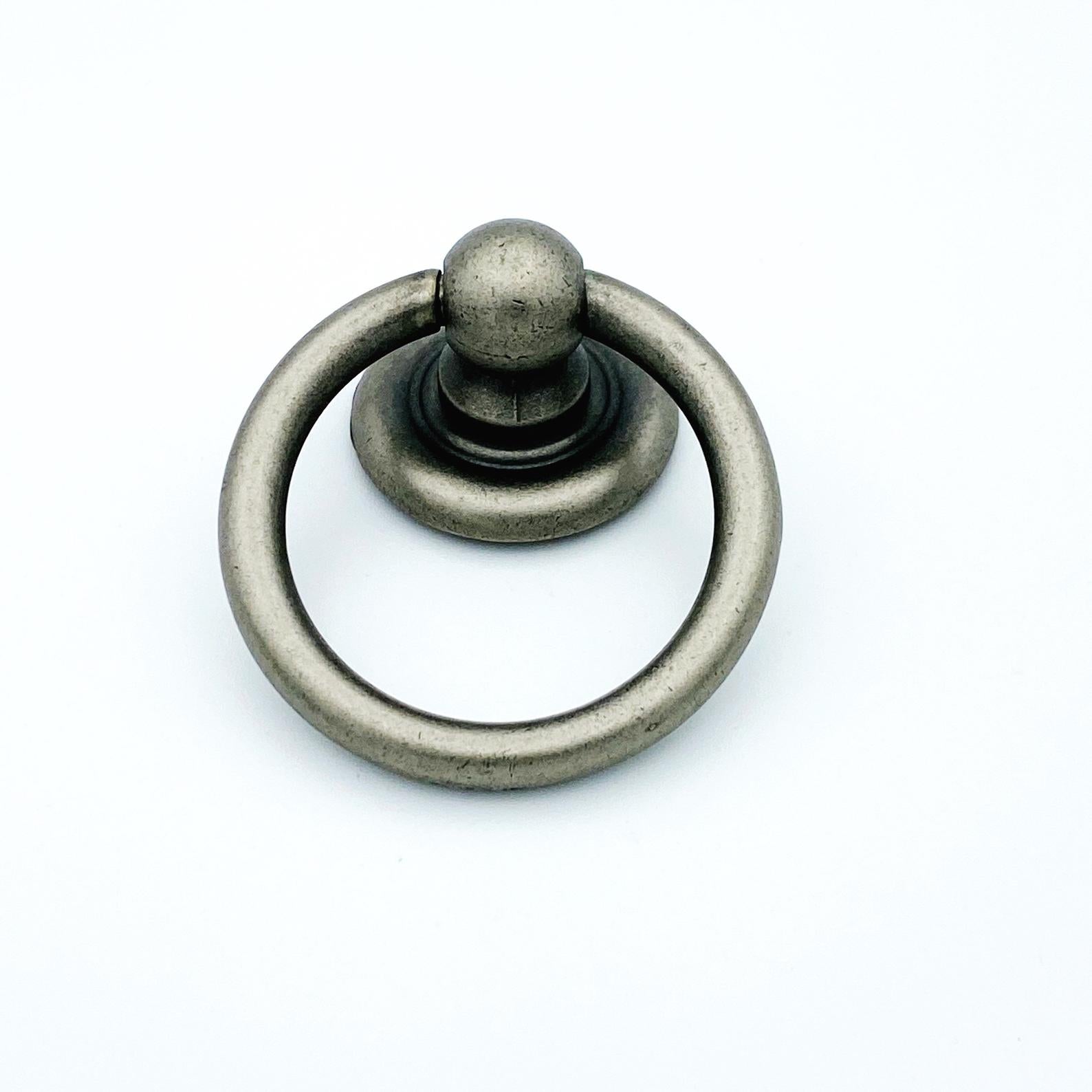Vintage Silver Cabinet Drawer Pulls - Antique Style Ring Handles for Kitchen & Bathroom Cabinets - Durable Hardware for Home & Office Furniture