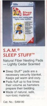 Penn-Plax Sleep Stuff Fiber Nesting Pads for Hamsters - 6 Pack Soft Bedding Pads for Small Pets | Perfect for Hamster Cages, Gerbil Habitats & Small Animal Nesting Areas