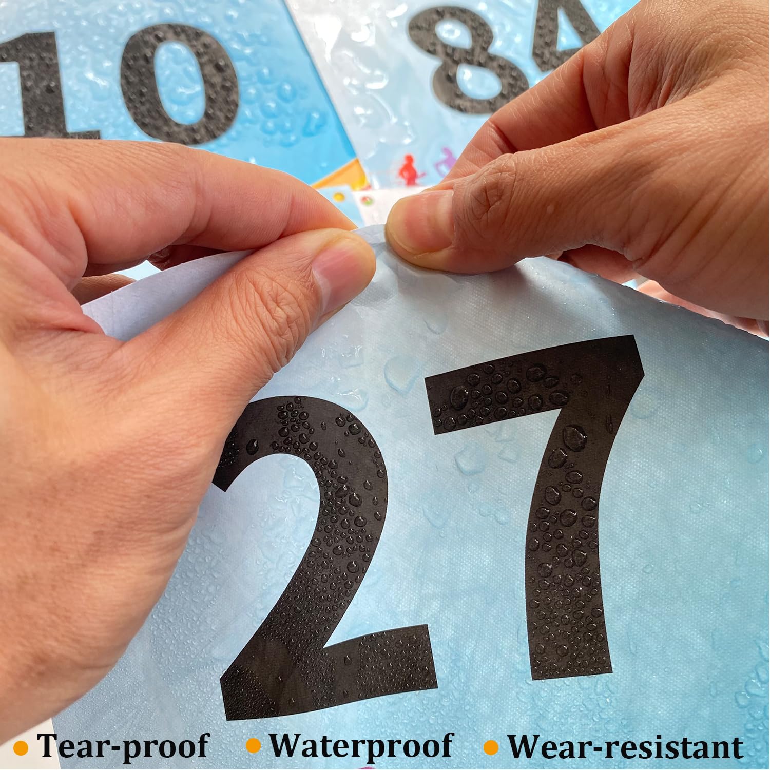 Tyvek Race Bibs with Adhesive Tape - No-Pin Running Numbers for Marathon, Track & Sports Events | Durable, Comfortable & Secure for Runners, Tryouts & Auditions