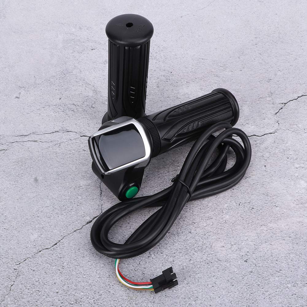 36V Electric Bike Throttle Grip with LCD Screen - 1.5m Twist Throttle Lock & Ergonomic Handle for E-Bikes & Scooters - Perfect for Commuting, Off-Road Adventures and Urban Transportation