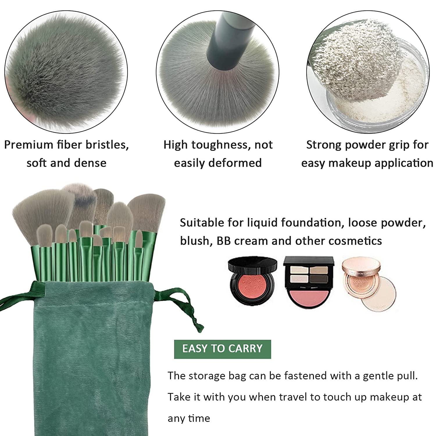 Premium 13-Piece Clefairy Makeup Brush Set - Synthetic Foundation, Blending, Face Powder, Blush, Concealer & Eyeshadow Brushes - Perfect for Professional Makeup Artists & Beauty Enthusiasts - Ideal for Daily Makeup, Contouring & Special Occasions