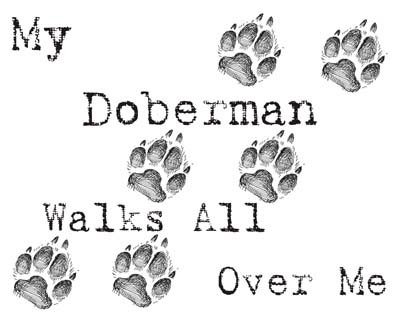 Cahoon's Closet My Doberman Walks All Over Me Funny Dog Lover T-Shirt - Perfect Gift for Doberman Owners & Dog Lovers | Casual Wear, Dog Park Outfit, Pet Owner Humor