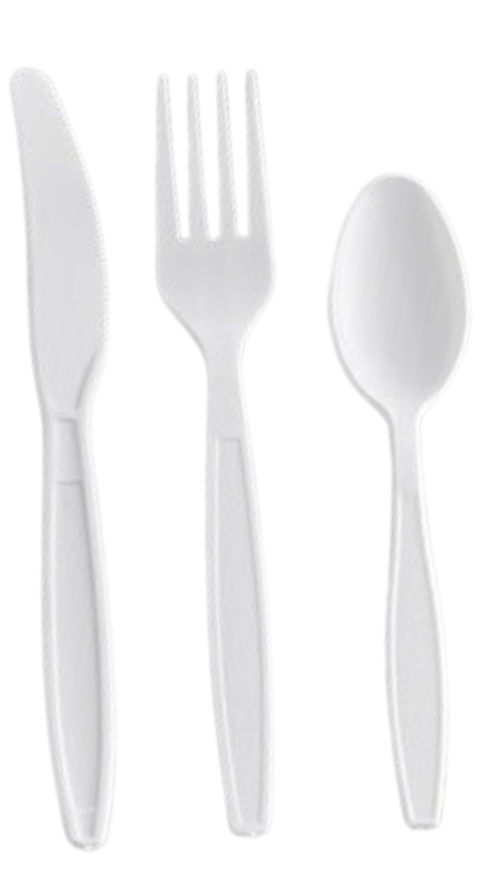 Premium Medium Weight White Plastic Cutlery Set - 500 Pieces (Knife, Fork & Spoon) | Disposable Utensils for Parties, Catering & Picnics