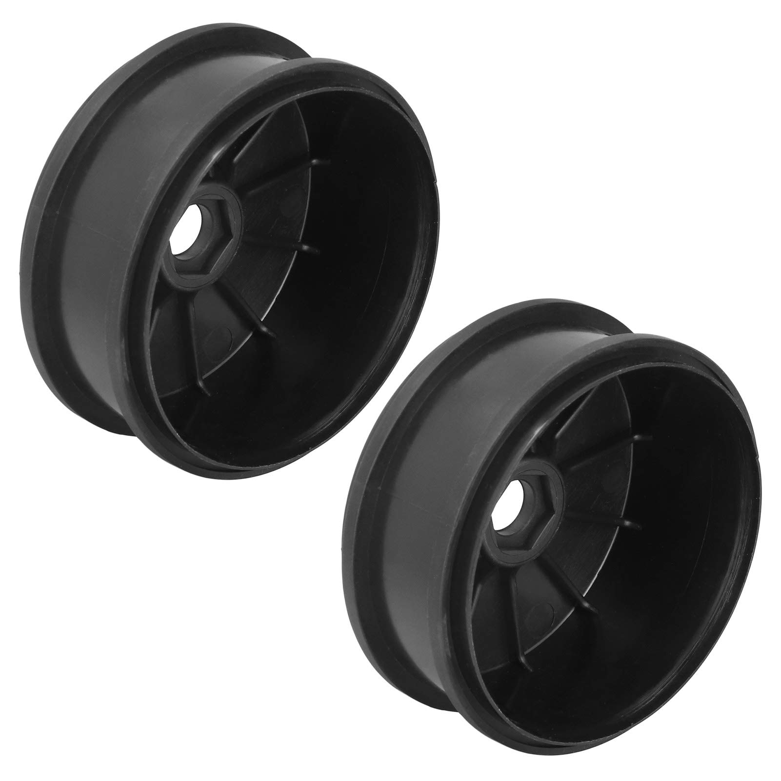 VGEBY 2Pcs RC Wheel Hub Adapters for 1/8 Scale Off-Road RC Cars - Black Crawler Wheel Rims Set with Durable Alloy Construction - Perfect for Rock Crawling, Trail Driving & RC Car Upgrades