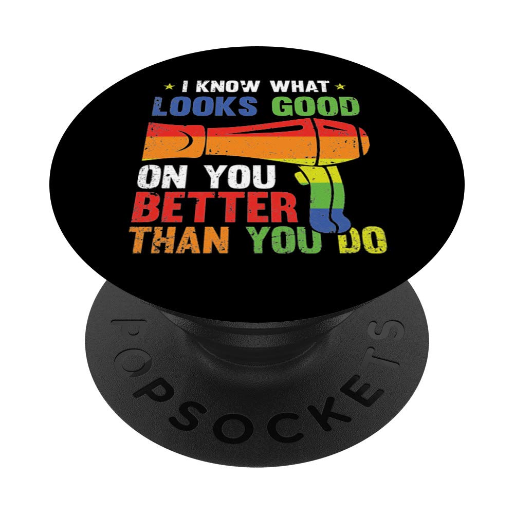 Funny Hair Stylist Gift - LGBT PopSockets Grip & Stand for Phones & Tablets - Perfect for Salon Workers, Hairdressers & Gay Pride Supporters