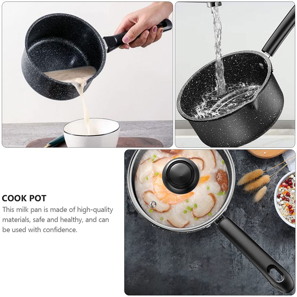 Cabilock 1pc Premium Stainless Steel Maifan Stone Milk Pot - Induction Compatible Covered Soup Pot & Saucepan for Kitchen Cooking | Perfect for Baby Food, Tea Brewing & Healthy Soup Making